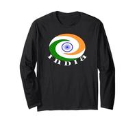Bandera de la India Patriótica Desi Hombres Mujeres Niños India Manga Larga