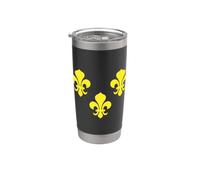 Bandera de la isla de Francia - Flor de lys francesa Vaso térmico de acero inoxidable de doble pared