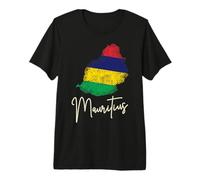 Bandera de la Isla de Mauricio en Recuerdo del océano Índico Camiseta Premium