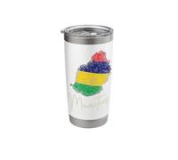 Bandera de la isla de Mauricio en recuerdo del océano Índico Vaso térmico de acero inoxidable de doble pared