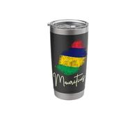 Bandera de la isla de Mauricio en recuerdo del océano Índico Vaso térmico de acero inoxidable de doble pared