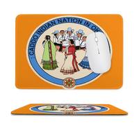 Bandera De La Nación Caddo De Oklahoma Alfombrilla Raton Antideslizante Alfombrillas De Mouse Bordes Cosidos Alfombrilla para Ratón para Pc Computadora Oficina 25X30Cm