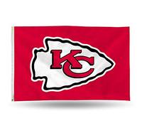 Bandera de la NFL Kansas City Chiefs de 3 pies por 5 pies de una sola cara con ojales