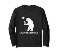 Bandera de la República de California Tech Startup Empresario Bear Fun Manga Larga