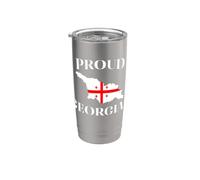 Bandera de la República de Georgia para hombres, mujeres y niños, orgulloso georgiano Vaso térmico de acero inoxidable de doble pared