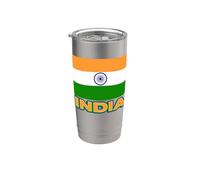 Bandera de la República de la India Patriótica Desi Hombres Mujeres Niños India Vaso térmico de acero inoxidable de doble pared
