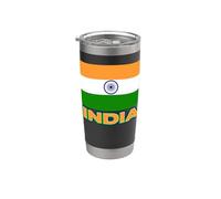 Bandera de la República de la India Patriótica Desi Hombres Mujeres Niños India Vaso térmico de acero inoxidable de doble pared