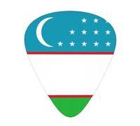 Bandera de la República de Uzbekistán Públicas de guitarra resistentes al desgaste, finas, medianas, pesadas, 12 púas de guitarra, adecuadas para guitarra, bajo, guitarra eléctrica, ukelele,