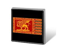 Bandera de la República de Venecia, Insignia cuadrada de metal, Broche de solapa, Regalos para hombres y mujeres, Ropa, Bolsos, Sombreros