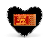 Bandera de la República de Venecia, insignia de corazón, broche de solapa de metal para ropa, bolsos y sombreros de hombres y mujeres.