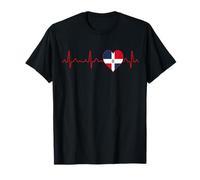 Bandera de la República Dominicana Heartbeat EKG Patriotic National Camiseta