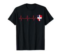 Bandera de la República Dominicana Heartbeat EKG Patriotic National Camiseta