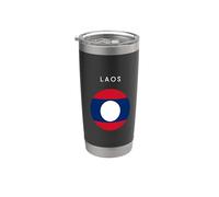 Bandera de Laos - Minimalista Souvenir World Travel Lover Vaso térmico de acero inoxidable de doble pared