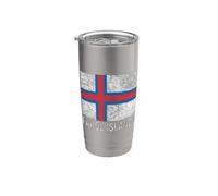 BANDERA DE LAS ISLAS FAROE DINAMARCA Vaso térmico de acero inoxidable de doble pared