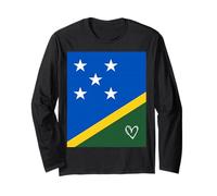 Bandera de Las Islas Salomón Corazón de Las Islas Salomón Orgullosa Herencia Manga Larga