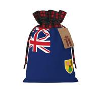 Bandera de las Islas Turcas y Caicos, 1 bolsa de material duradero de 4.7 x 6.9 pulgadas con cordón para regalo elegante de Halloween