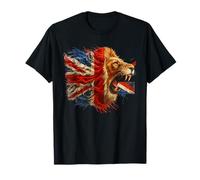 Bandera de león del Reino Unido divertido poder del orgullo Camiseta