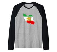 Bandera de león Persa, Mapa de Irán, Bandera del Patrimonio iraní... Camiseta Manga Raglan