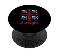 Bandera de los Cuatro moros de Cerdeña, diseño de Italia PopSockets PopGrip Adhesivo