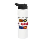 Bandera de los reinos anglosajones de Inglaterra con letras negras Stainless Steel Insulated Water Bottle