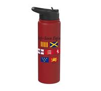 Bandera de los reinos anglosajones de Inglaterra con letras negras Stainless Steel Insulated Water Bottle