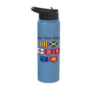 Bandera de los reinos anglosajones de Inglaterra con letras negras Stainless Steel Insulated Water Bottle