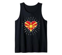 Bandera de Macedonia del Norte Vintage Corazón Amante de Macedonia del Norte Camiseta sin Mangas