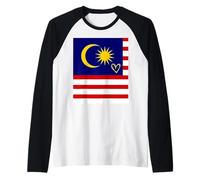 Bandera de Malasia Corazón de Malasia Orgulloso Día Nacional de la Camiseta Manga Raglan
