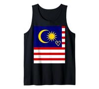 Bandera de Malasia Corazón de Malasia Orgulloso Día Nacional de la Camiseta sin Mangas
