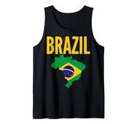 Bandera de Mapa de Brasil, Colores del Orgullo Nacional Camiseta sin Mangas
