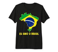 Bandera de Mapa de Hello Brasilia I Love Brazil Orgullosa mamá papá Boliviano Camiseta Premium