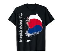 Bandera de Mapa de Hello Seoul I Love Korea Orgullosa mamá Coreana papá niño Camiseta gráfica económica