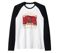 Bandera de Marruecos Dios Patria El Pueblo Patrimonio Nacional del Camiseta Manga Raglan