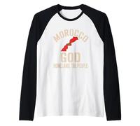 Bandera de Marruecos Dios Patria Rey Patrimonio Nacional del Camiseta Manga Raglan