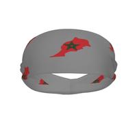 Bandera de Marruecos Eleva tu rendimiento con muñequeras de moda: ¡ideales para cualquier actividad!