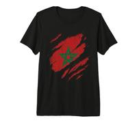 Bandera de Marruecos Estilo Roto nación del Orgullo marroquí Camiseta Premium