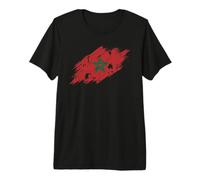 Bandera de Marruecos Gráfico Grunge Envejecido Camiseta Premium