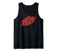 Bandera de Marruecos Gráfico Grunge Envejecido Camiseta sin Mangas