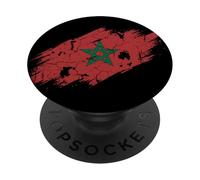 Bandera de Marruecos Gráfico Grunge Envejecido PopSockets PopGrip Adhesivo