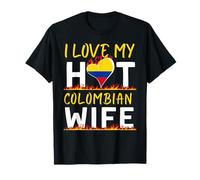 Bandera de matrimonio de esposa colombiana caliente de Colombia, diseño de corazón Camiseta