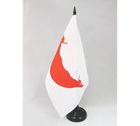 Bandera de mesa de Isla de Pascua 14 x 20 cm - Rapa Nui - Chile - Bandera de escritorio 21 x 14 cm - Base y m stil de pl stico negro - AZ FLAG