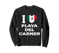 Bandera de México con corazón I Love Playa del Carmen Sudadera