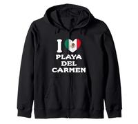 Bandera de México con corazón I Love Playa del Carmen Sudadera con Capucha