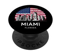 Bandera de Miami City Florida PopSockets PopGrip Adhesivo
