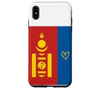 Bandera de Mongolia Corazón de Mongolia Orgulloso Día Nacional del Patrimon Carcasa para iPhone XS MAX