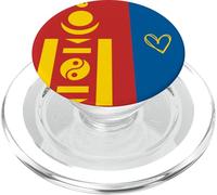 Bandera de Mongolia Corazón de Mongolia Orgulloso Día Nacional del Patrimon PopSockets PopGrip para MagSafe