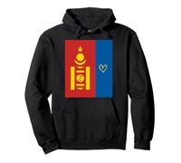 Bandera de Mongolia Corazón de Mongolia Orgulloso Día Nacional del Patrimon Sudadera con Capucha