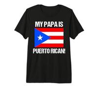 Bandera de My Papa Is Puerto Rican Pride Rico Camiseta Premium