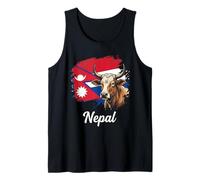 Bandera de Nepal Cabeza de Vaca Patriótica Nepalí Bovino Camiseta sin Mangas