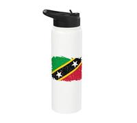 Bandera de Nevisian del orgullo de San Cristóbal y Nieves Stainless Steel Insulated Water Bottle